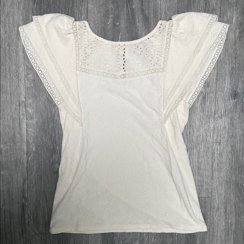LOFT Elegant Cream Women's Pointelle Top
